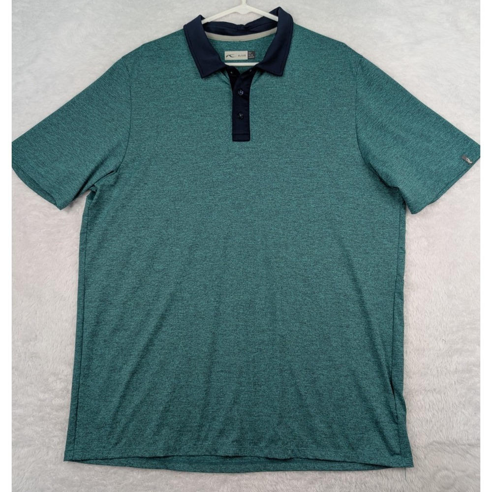 KJUS Luca Polo Shirt Men's 54 XL Green Cooling Short Sleeve Stretch Golf UPF 50+